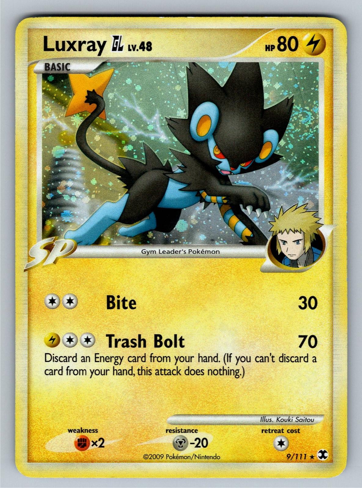 Luxray GL 9/111 Holo Rare Rising Rivals Pokemon Moderately Played w/ Swirl 🌀