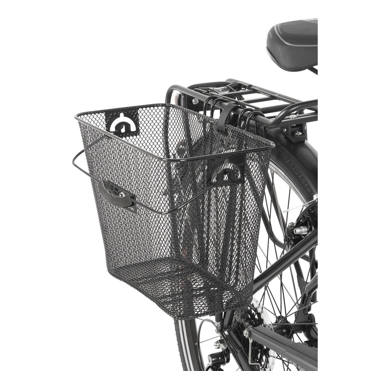 Fahrradkorb M Wave Doppelhaken besonders stabil Tragegriff 37x19x25 cm schwarz 5990₽