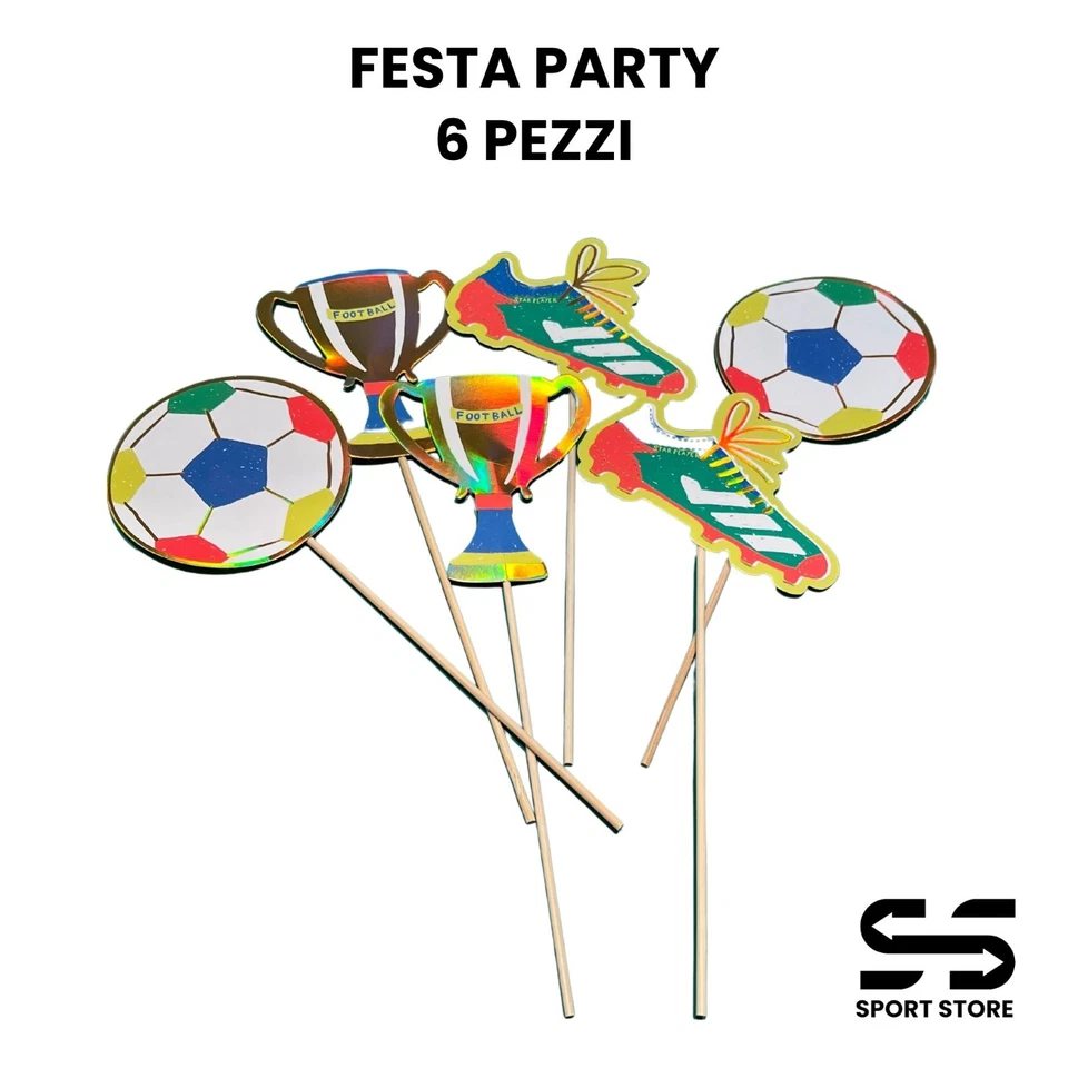 Kit Compleanno Tema Calcio Festa Party Compleanno Bambino - 10 PRODOTTI - 29 PZ - Immagine 4 di 4