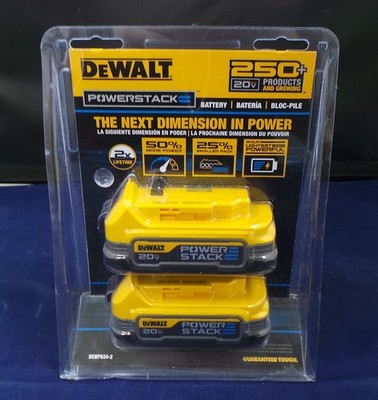 DEWALT DCBP034-2 2 Pack  1.7 Ah Power Stack Lithium Ion Compact Battery NEW