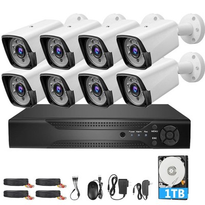 KEPEAK WIRED 8 Channel Security Camera System Indoor Outdoor 8 Cameras 1080P  