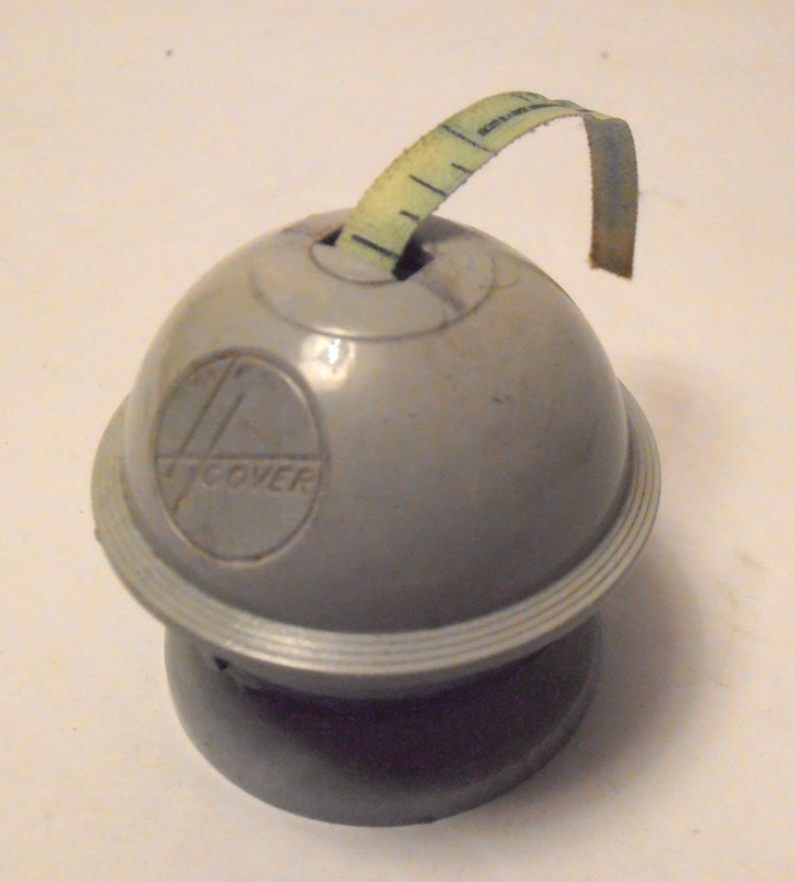 Vintage HOOVER Salesman Sample Tape Measure *MINI ROUND DOME VACUUM CLEANER*