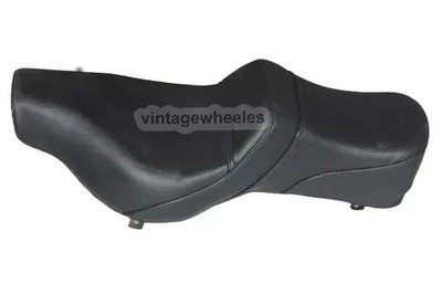 Black Double Seat In Faux Leather For Royal Enfield Bullet ES Standard Machismo