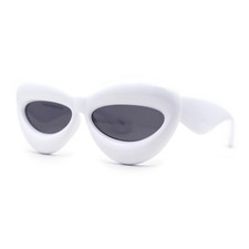 White Alien Sunglasses Futuristic Cosplay Y2K Fashion Statement Sun Glasses New