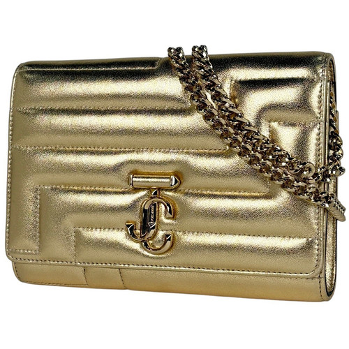 Jimmy Choo JIMMY CHOO Logo Chain Shoulder Bag leather Gold Women's