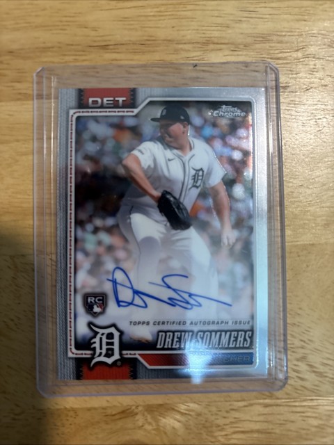 DREW SOMMERS 2026 Topps Chrome Baseball RC ON CARD AUTO #RA-DSO TIGERS