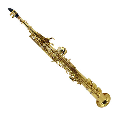 #Deal Bb Straight Soprano Saxophone Gold Lacquer Finish for Players