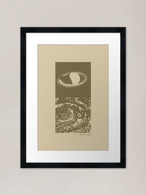 Saturn Planet Textur V01 gerahmt Ar gerahmt Wandbild Poster Leinwanddruck Bild