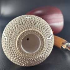Gitterkalebasse Pfeifenschale handgeschnitzt Block Meerschaumschale für Kalebasse Pfeife7