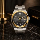 VORENZZO Automatic NH35 Gold Bezel Grey Arabic Dial Sapphire 40mm Watch