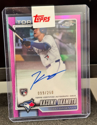 KAZUMA OKAMOTO SP #99/250 RC AUTO! 2026 Topps Chrome Pink BLUE JAYS SP RC AUTO