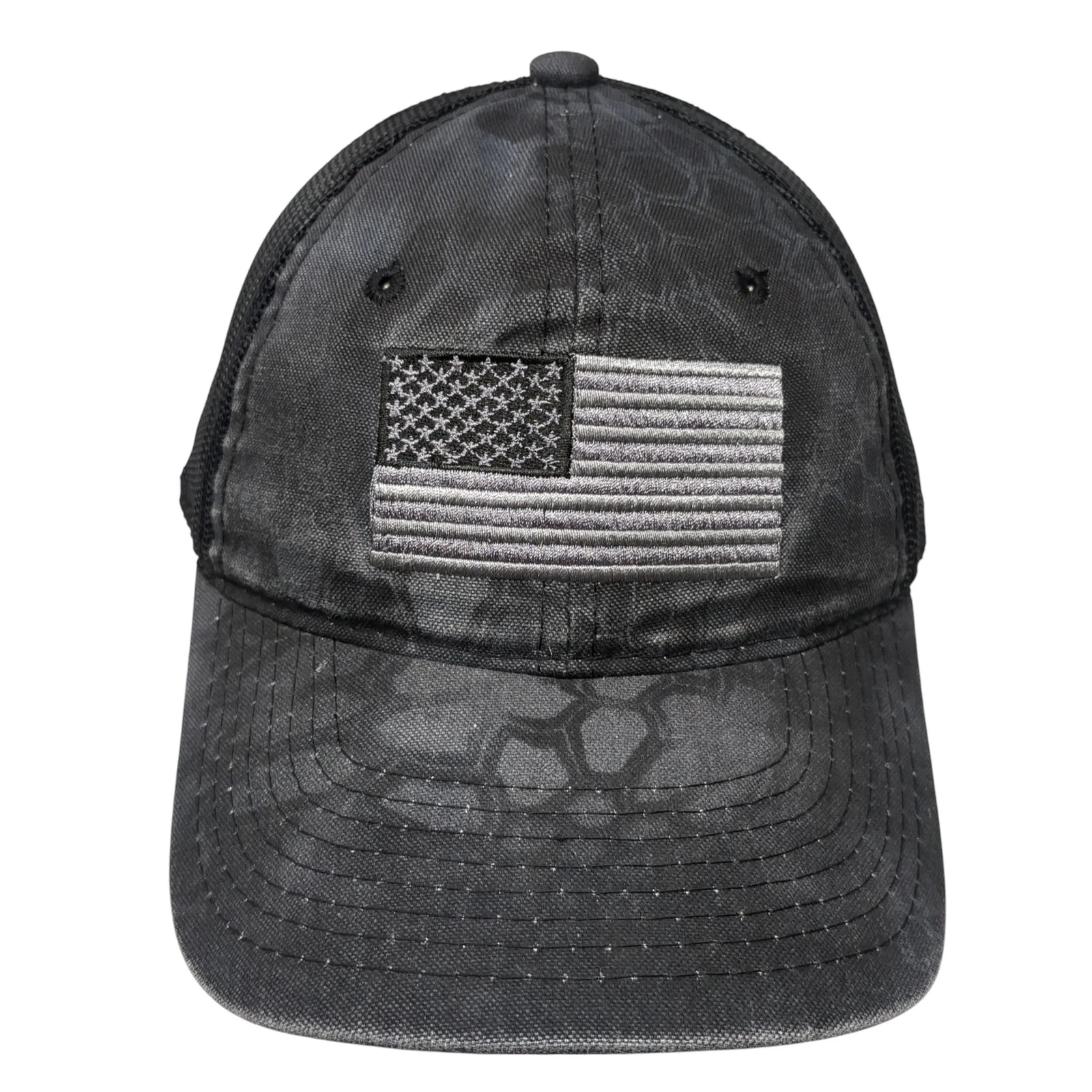 USA Flag Snapback Trucker Hat Multicolor Camo One Size Outdoor Cap