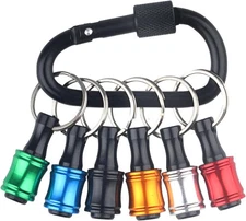 6 Pack 1/4 Inch Hex Shank Keychain Bit Holder Extension Bar Screwdriver Bits