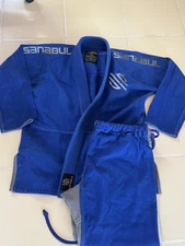 Sanabul Essentials V.2 Ultra Light Pre Shrunk BJJ Jiu Jitsu Gi Size A3 Navy Blue