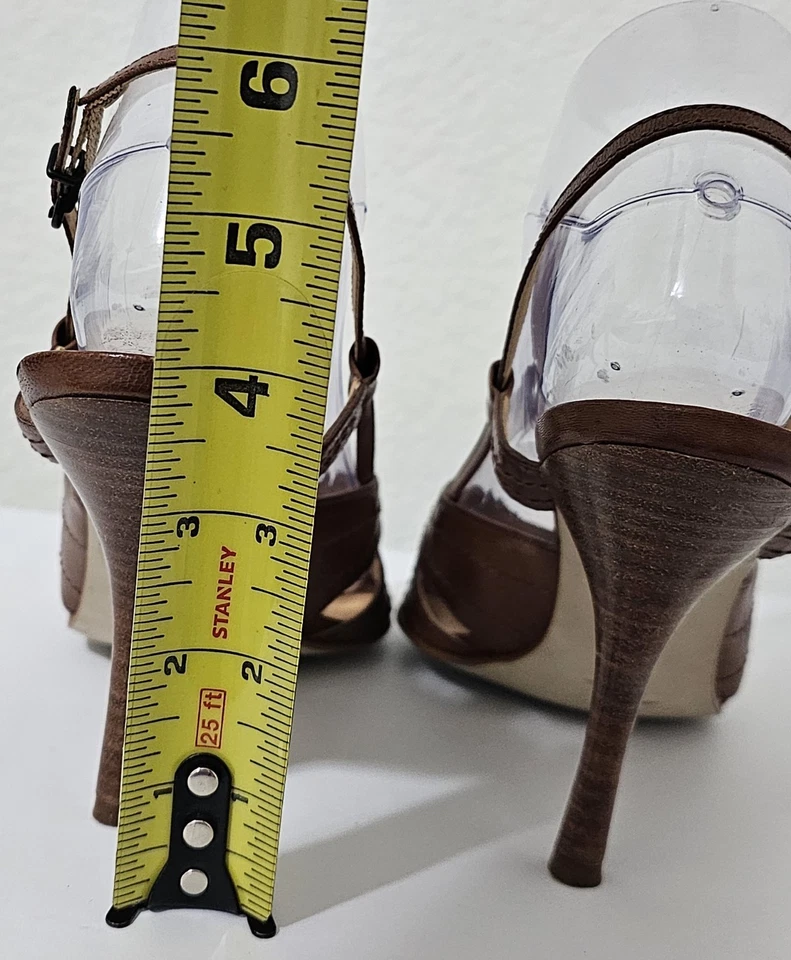 Carlos Santana Sunny 棕色皮革高跟鞋巴西制造 7 M 码 — 第 4/4 张图片