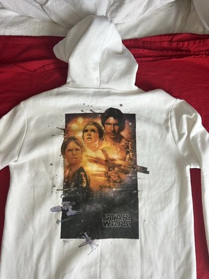 Star Wars H&M Collaboration Episode 4 Graphic Hoodie White Men's Large Pre-Loved