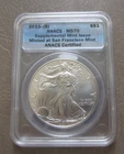 2011-S Silver American Eagle 1 oz ANACS MS70 25th Anniversary Supplemental Issue