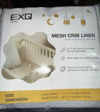EXQ ACT Mesh Crib Liner White Fits Most Cribs 100 Poly New in Package