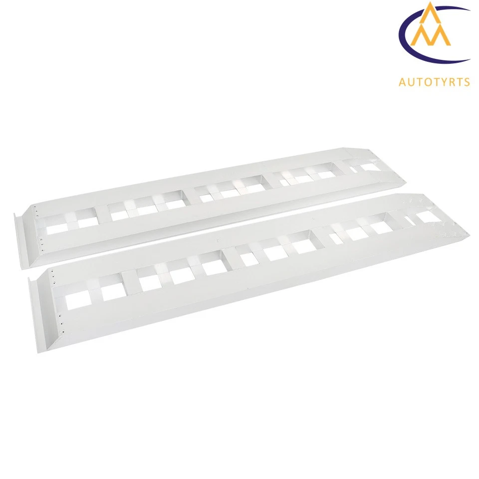 80" × 15" Aluminum 6000 LBS Truck Car Auto Trailer Ramps Hook End Knife 2Pcs - Image 2 of 4