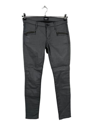 HUDSON Kunstlederhose Damen Hose Gr. DE 34 hellgrau Casual-Look