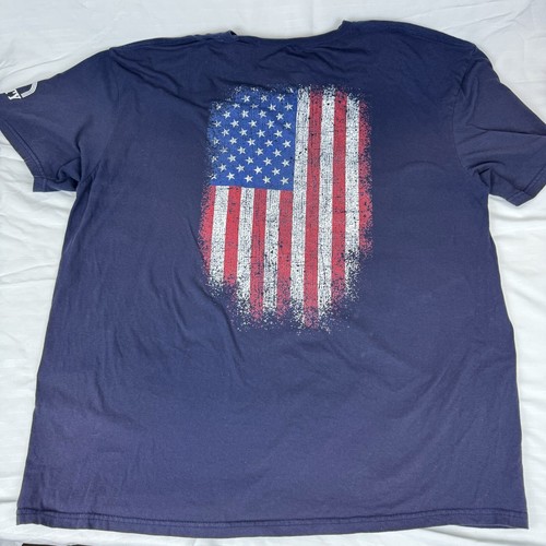 Liberty Apparel TShirt Mens XL Navy Blue Short Sleeve 1776 Flag Back - Picture 5 of 6