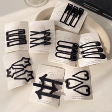 Classic Black Hair Clips 3Pcs/Set Geometric Matte Hairpins Hair Accessories