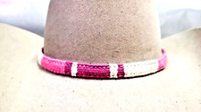 Cotton HATBAND PINK,PURPLE & WHITE with White Horsehair Vintage Cowgirl Hat Band