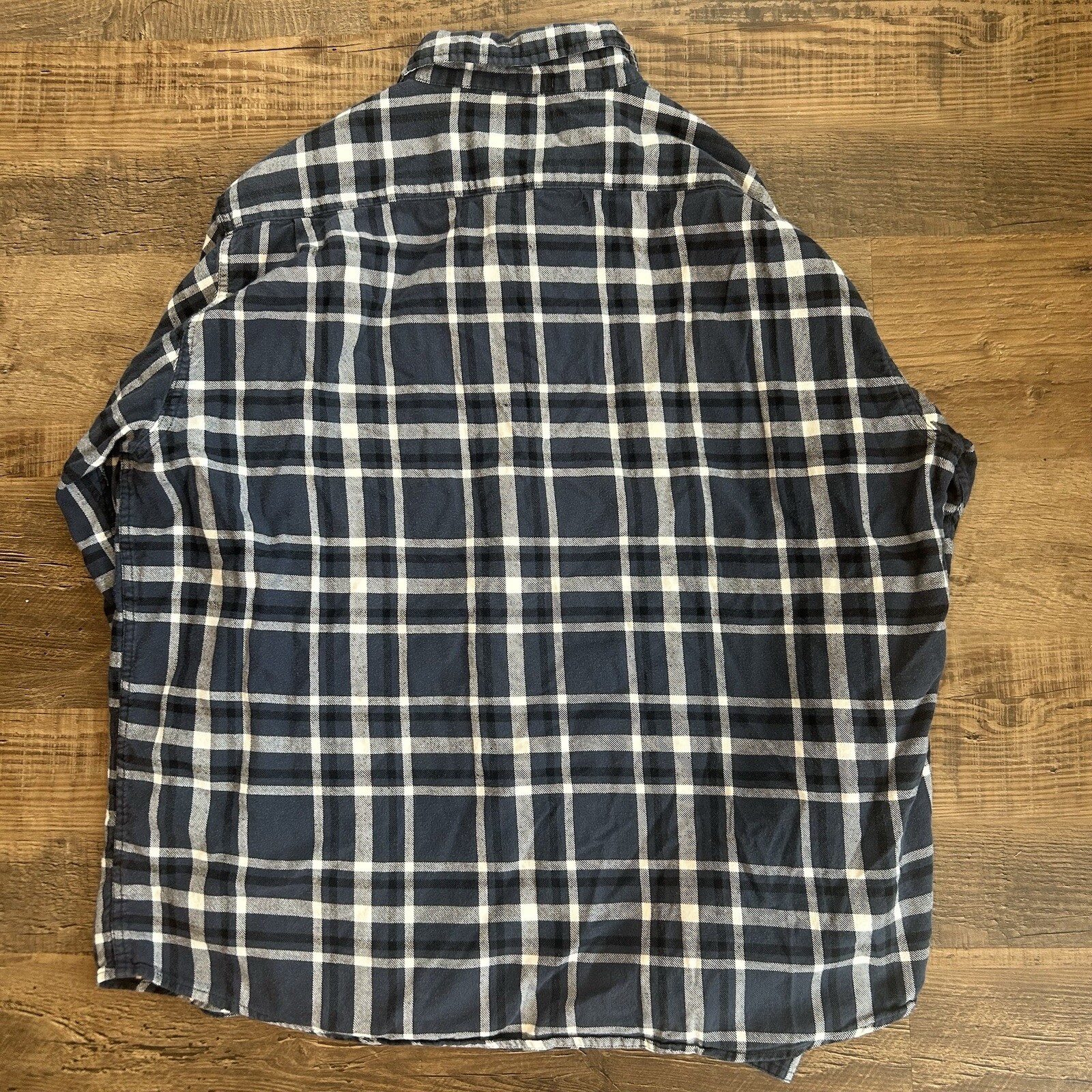 Wrangler Blue Plaid Button Down Collared Casual S… - image 2