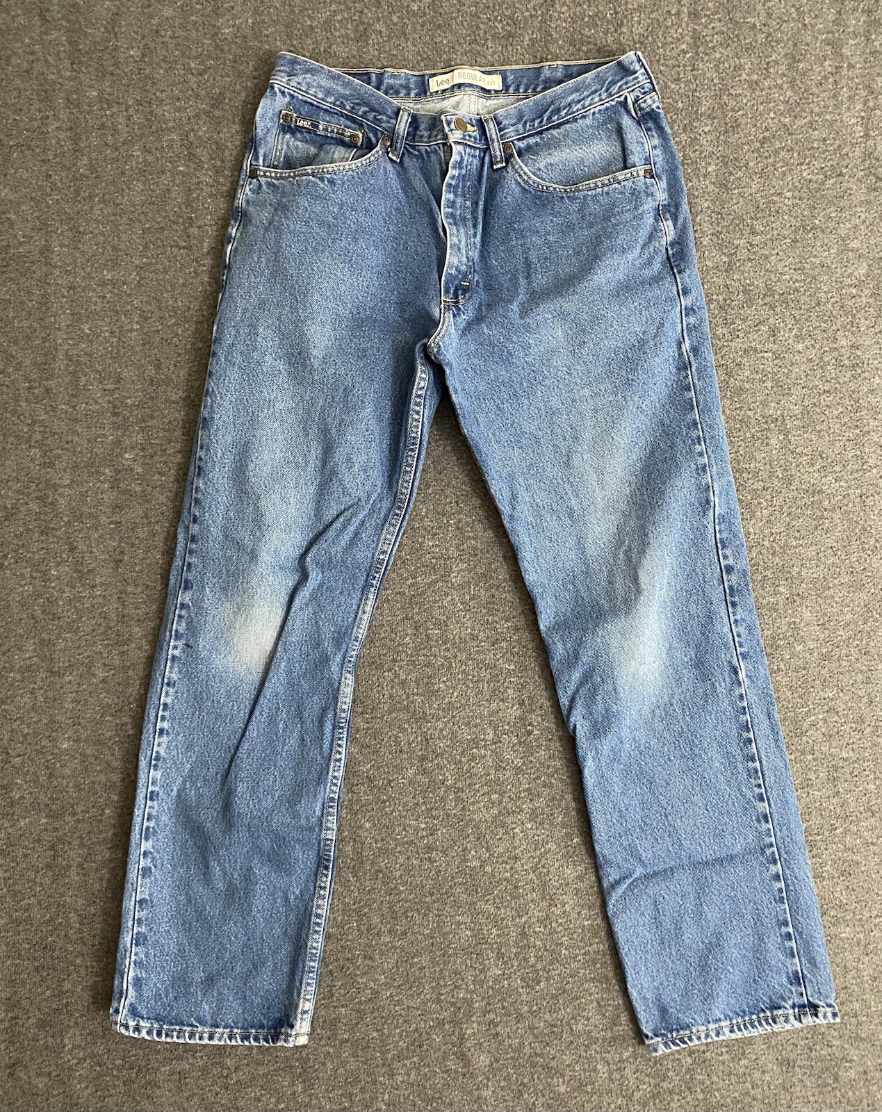 Vintage Lee Regular Fit Super Soft Faded Light Wash Jeans Size 36x32