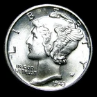 1943-D Mercury Dime Silver ---- Gem BU FB Condition Stunning Coin ---- #561Z