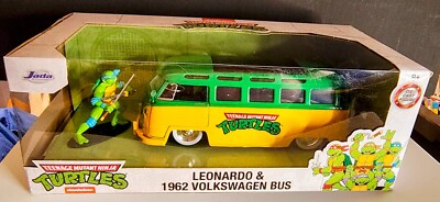 Teenage Mutant Ninja Turtles Jada 1:24 Leonardo 1962 Volkswagen Bus TMNT NEW BB2
