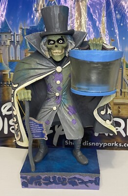 Disney Parks Jim Shore Haunted Mansion Hatbox Ghost Figure Glow In