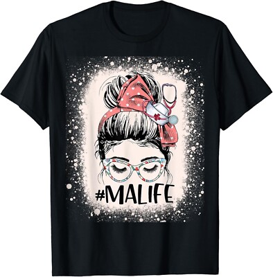 Medical Assistant Messy Bun MA Life Funny Nursing Assistant Gifts Unisex T-Shirt