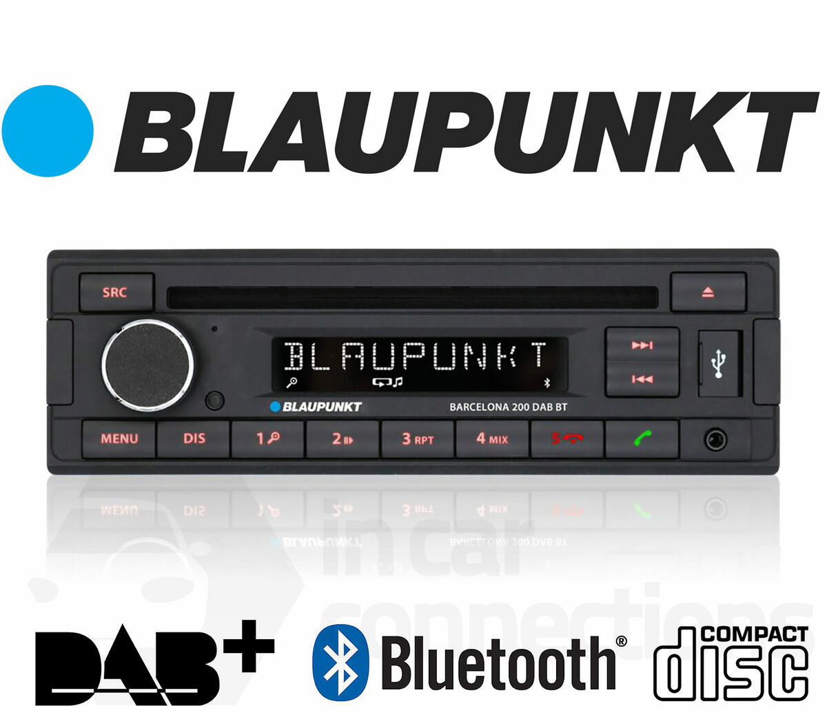 Blaupunkt Barcelona 200 DAB BT Voiture Radio CD Stéréo Bluetooth MP3 Aux  HTC