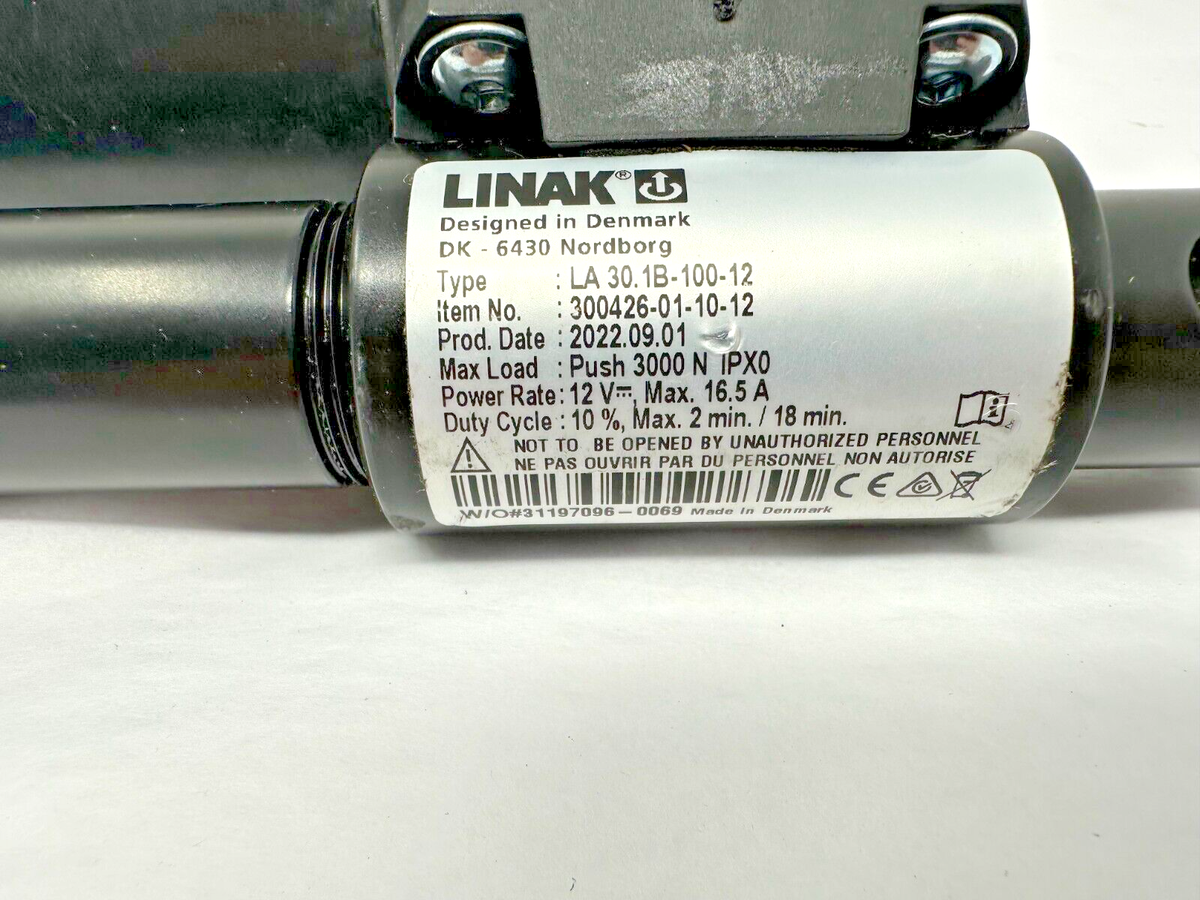 New LINAK Electric Linear Actuator 12v, 16.5 Amp Max Load 3000N