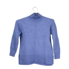 LL Bean Women's The Essential Sweater Turtleneck Indigo Heather Size XS Pet