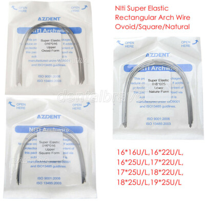 20Packs Dental Ortho Arch Wire NIti Rectangular Ovoid Natural Super Elastic all