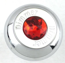 Deluxe Dimmer Control Knob Red Jewel SS Block Letter for 1/4" Shaft GG#95665