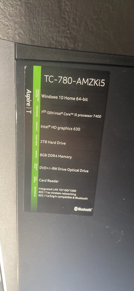 Acer Aspire TC-780-AMZKi5 (Intel Core i5, 3 GHz, 8 GB RAM, 2 TB HDD) Tower... - Image 2 of 4