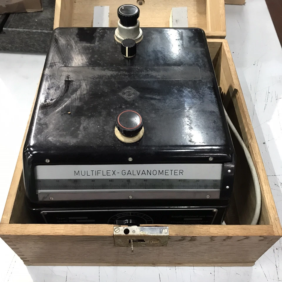 Multiplex Galvanometer Type MG2 mit Holzkasten, gebraucht, gut (c) - Bild 3 von 4
