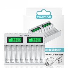 LED Display Smart Battery Charger For AA/AAA Ni-MH Rechargeable Batteries
