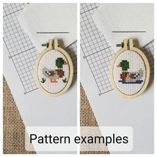 Counted Cross Stitch Mallard Duck and Swimming Mallard Minis 2 Patterns