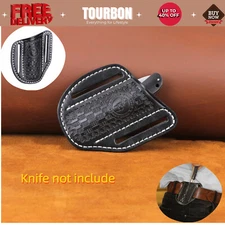Tourbon Leather Pocket Knife Sheath Belt Carry Pouch EDC Folding Knives Case BLK