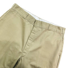 LL BEAN Pants Mens 38 x 32 Fleece Lined Khaki Cotton Workwear Chino USA Made VTG