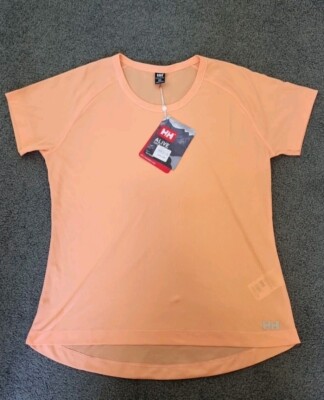 BNWT Women's Helly Hansen Orange Short Sleeve T Shirt Size M Light Weight