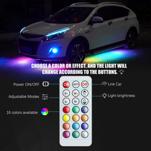 6PCS RGB LED Under Car Underglow body Light Strip Kit For Jeep JK & JKU Wrangler - Picture 6 of 9