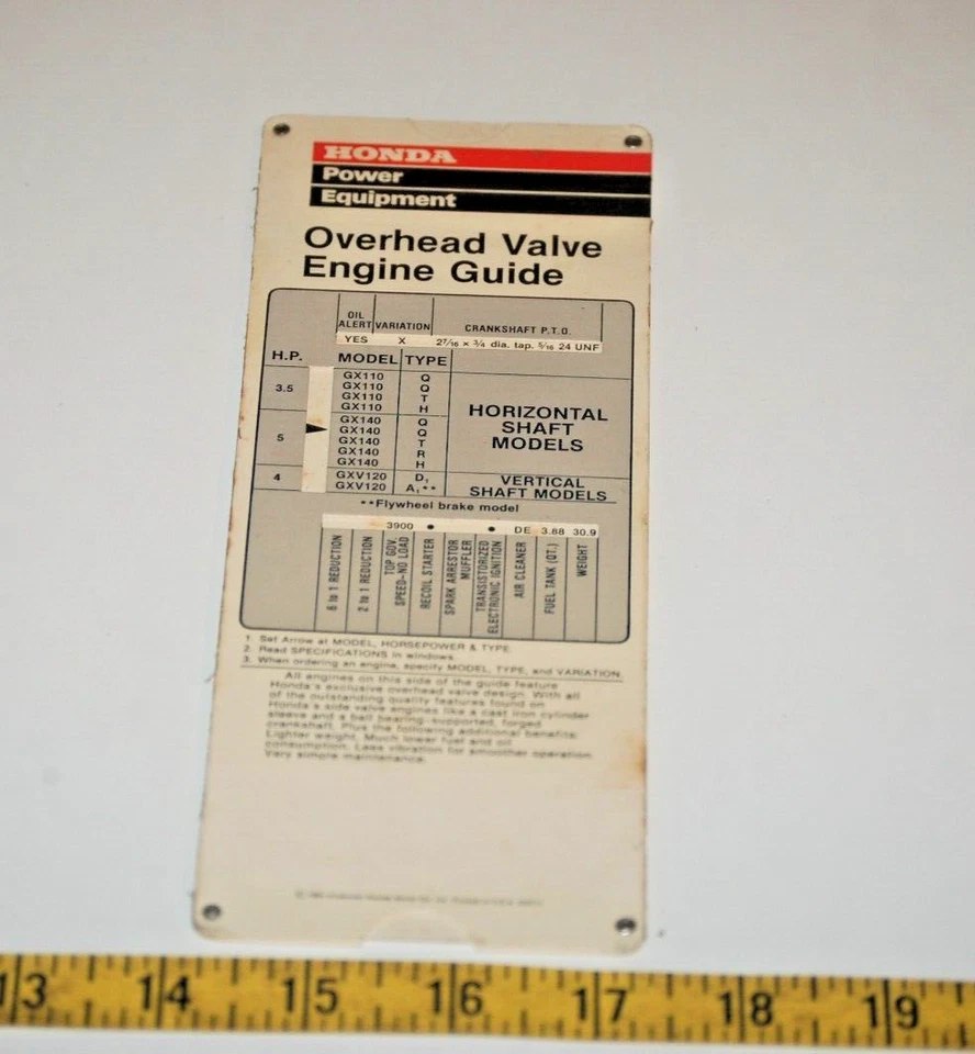 De colección Raro 1984 Honda 4 tiempos y válvula superior guía del motor - extensión de 2 lados Foto 3 de 4