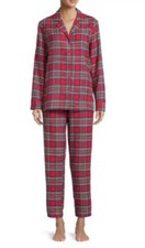 NWT Holiday Time Women  s Ladies Red Flannel Pajama Set Plus Size 3X 22W-24W