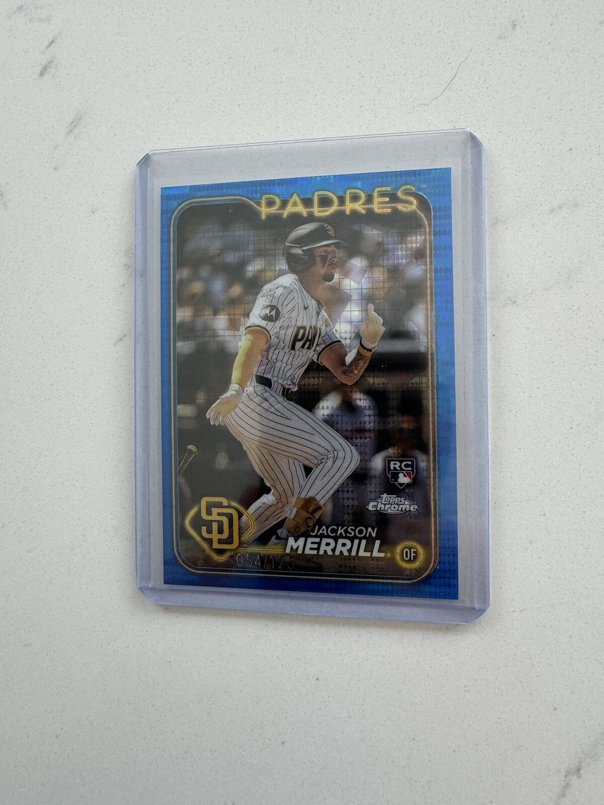 Jackson Merrill 2024 Topps Chrome Rookie Blue Sonar Refractor /125 #207 Padres