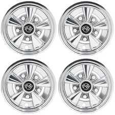 Universal Fit Rally Chrome Wheel Covers Hub Caps Set of 4 Golf Cart 10"